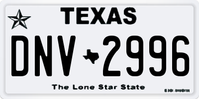 TX license plate DNV2996