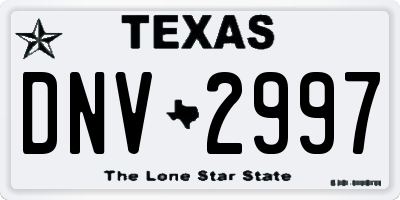 TX license plate DNV2997