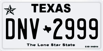 TX license plate DNV2999