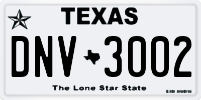 TX license plate DNV3002