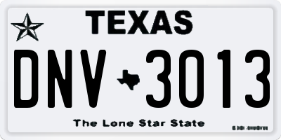 TX license plate DNV3013