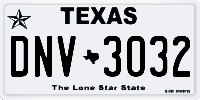 TX license plate DNV3032