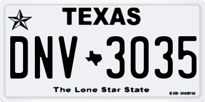 TX license plate DNV3035