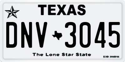 TX license plate DNV3045