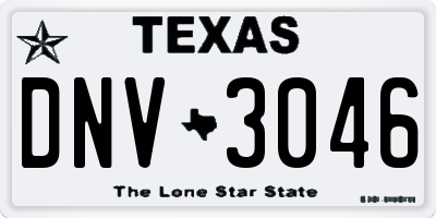 TX license plate DNV3046