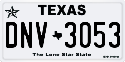 TX license plate DNV3053