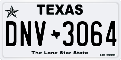 TX license plate DNV3064