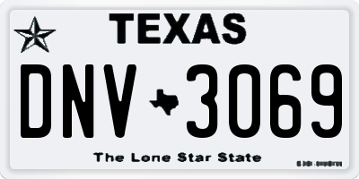 TX license plate DNV3069
