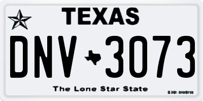 TX license plate DNV3073