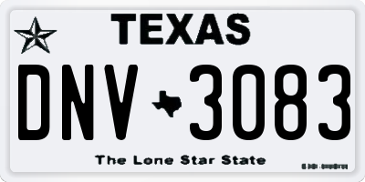 TX license plate DNV3083