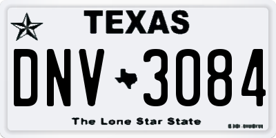 TX license plate DNV3084