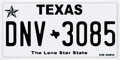 TX license plate DNV3085