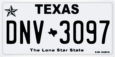 TX license plate DNV3097