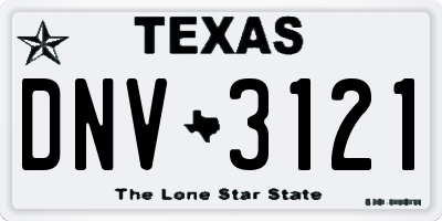 TX license plate DNV3121