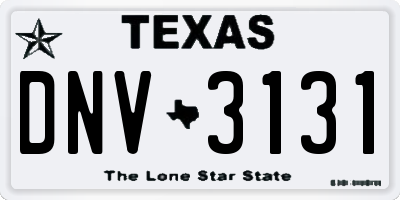 TX license plate DNV3131