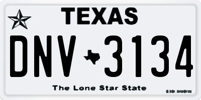 TX license plate DNV3134