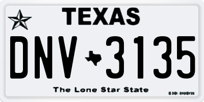 TX license plate DNV3135