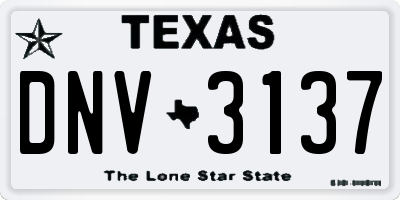 TX license plate DNV3137