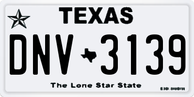 TX license plate DNV3139