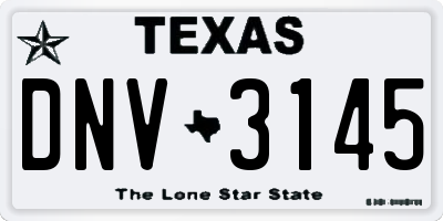 TX license plate DNV3145