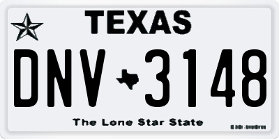 TX license plate DNV3148