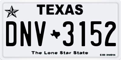 TX license plate DNV3152