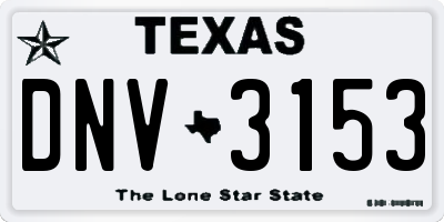 TX license plate DNV3153