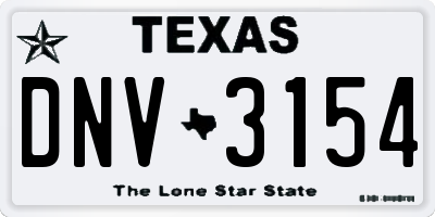 TX license plate DNV3154