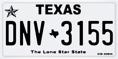 TX license plate DNV3155