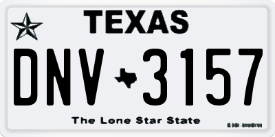 TX license plate DNV3157