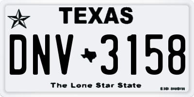 TX license plate DNV3158