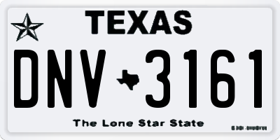 TX license plate DNV3161