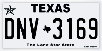 TX license plate DNV3169