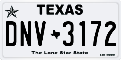 TX license plate DNV3172