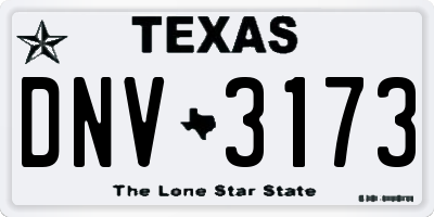 TX license plate DNV3173