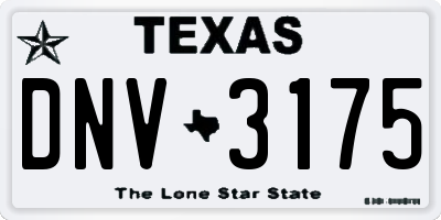 TX license plate DNV3175