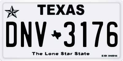 TX license plate DNV3176