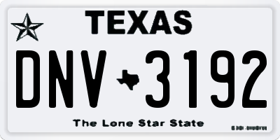 TX license plate DNV3192