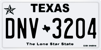 TX license plate DNV3204