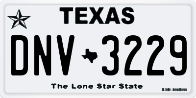 TX license plate DNV3229