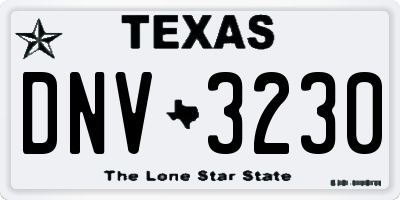 TX license plate DNV3230