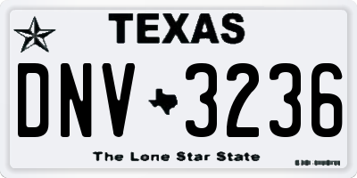 TX license plate DNV3236