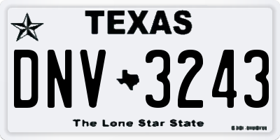 TX license plate DNV3243