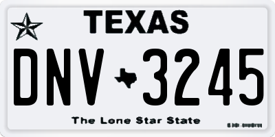 TX license plate DNV3245