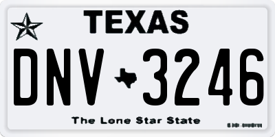 TX license plate DNV3246