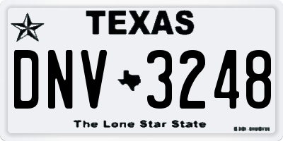 TX license plate DNV3248