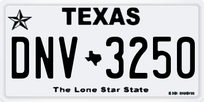TX license plate DNV3250