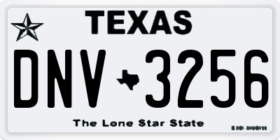TX license plate DNV3256