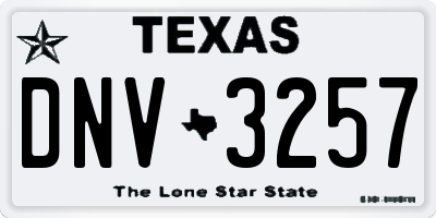 TX license plate DNV3257