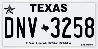 TX license plate DNV3258